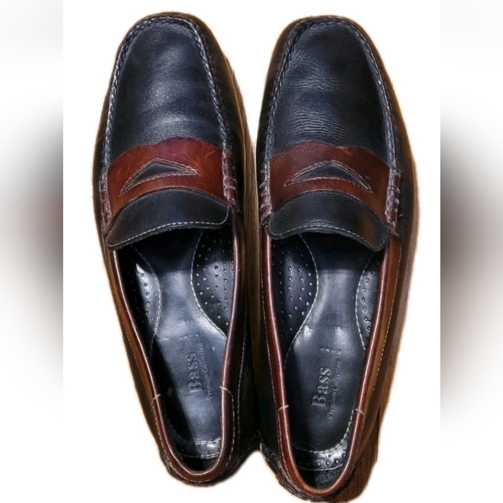 Bass Mens Shoes 11M Maxwell Penny Loafer Two Tone Leather Quiet Luxury Old Money